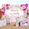 Happy Birthday Banner Decorations Backdrop Rose Gold Birthday Banner Party Supplies Photography Background for Women Girls